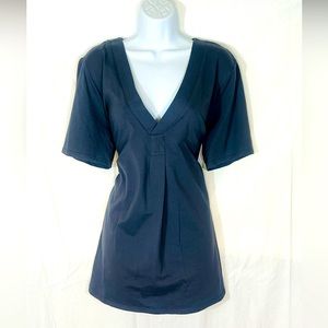 Women’s Top/blouse gray XL short sleeves V neck lose fit